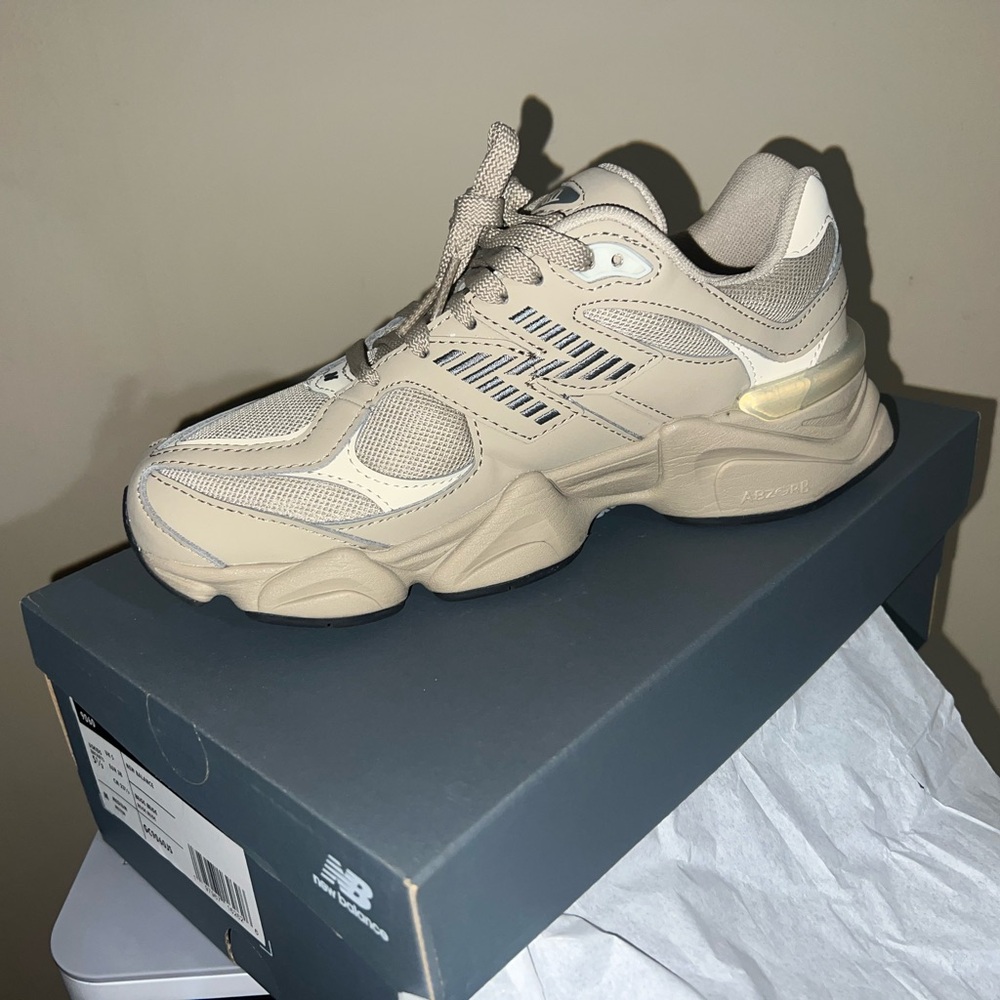 New Balance Cream and Gray Athletic Shoes